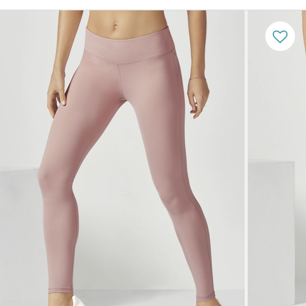 Fabletics Mid-Rise PureLuxe Leggings in Mauve